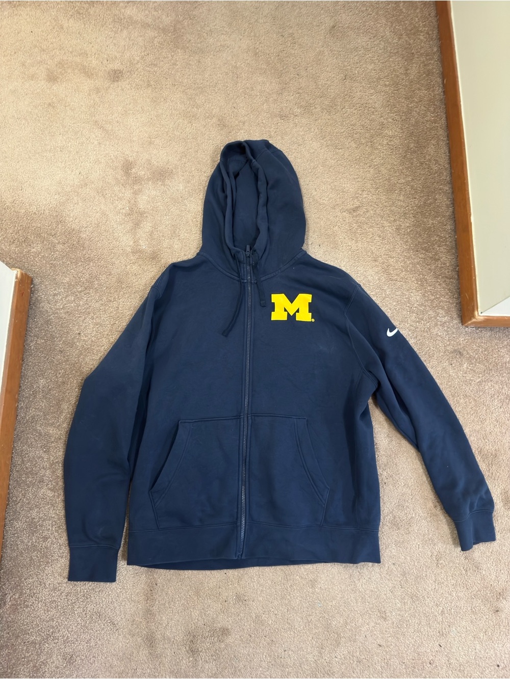 Nike Navy Full-Zip Hoodie with U OF M patch